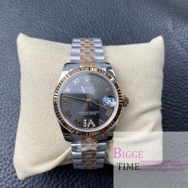 DateJust 31mm Ladies RG/SS Grey Dial Diamond Roma Marker RG/SS Jubilee Bracelet BPF A2671