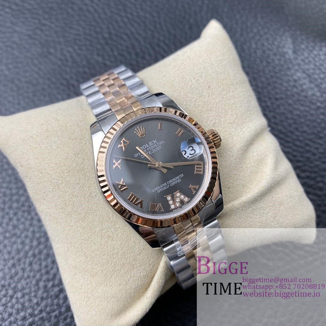 DateJust 31mm Ladies RG/SS Grey Dial Diamond Roma Marker RG/SS Jubilee Bracelet BPF A2671