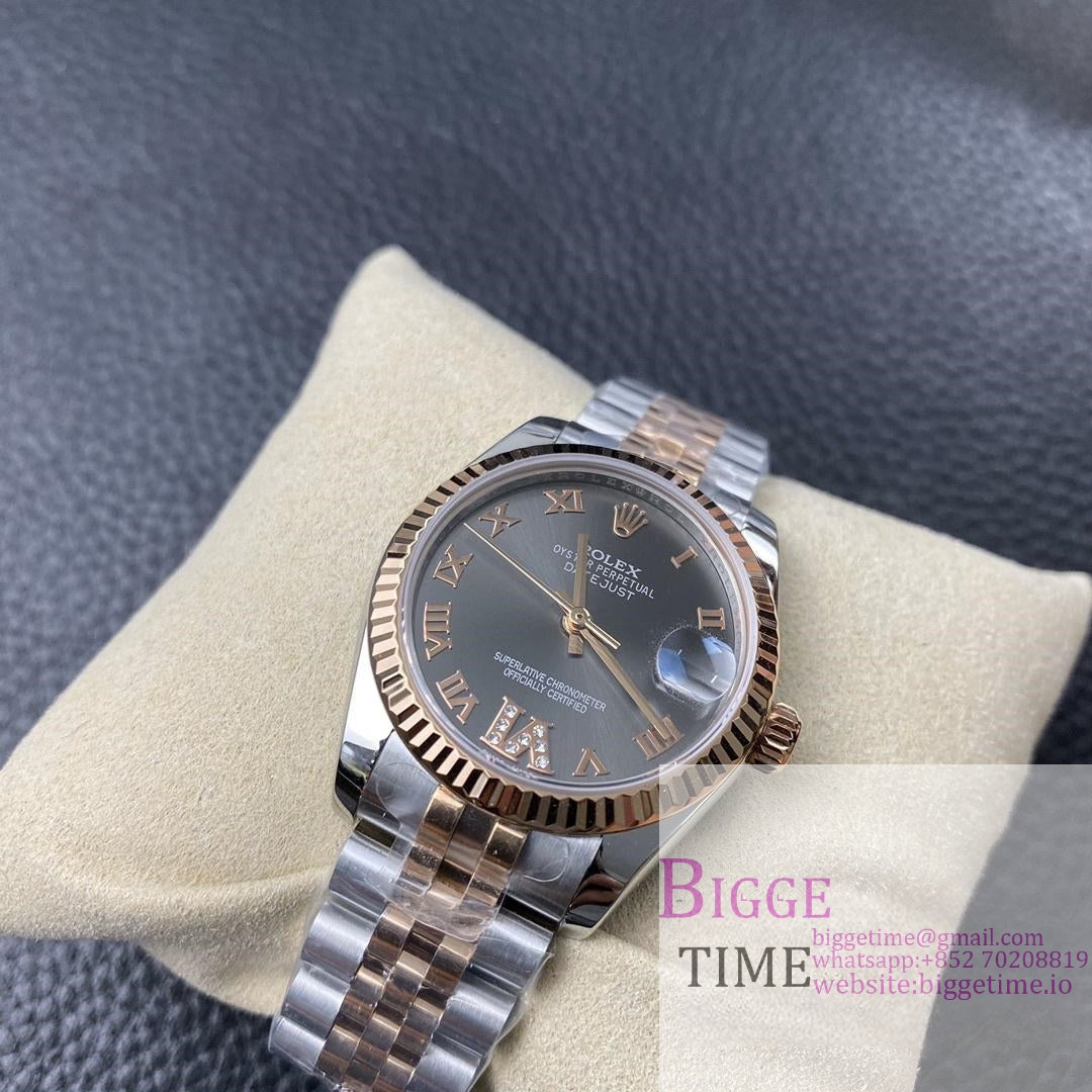 DateJust 31mm Ladies RG/SS Grey Dial Diamond Roma Marker RG/SS Jubilee Bracelet BPF A2671