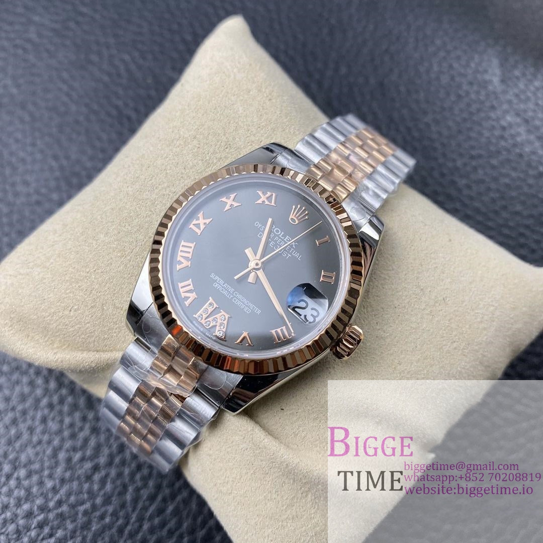 DateJust 31mm Ladies RG/SS Grey Dial Diamond Roma Marker RG/SS Jubilee Bracelet BPF A2671