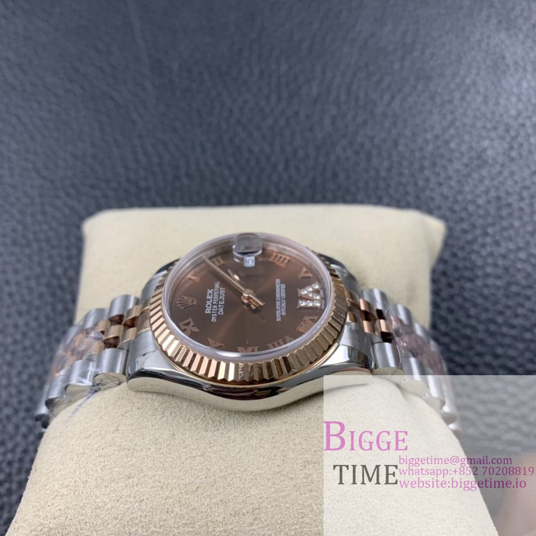 DateJust 31mm Ladies RG/SS Brown Dial Diamond Roma Marker RG/SS Jubilee Bracelet BPF A2671