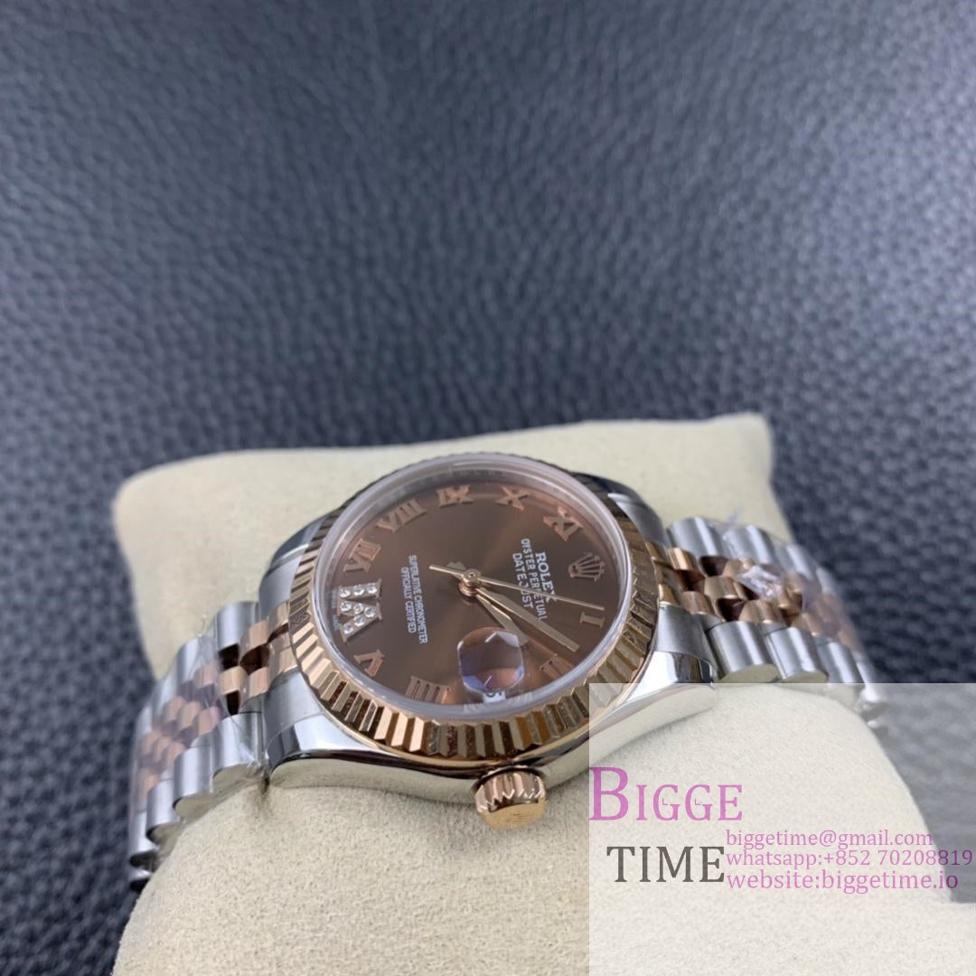 DateJust 31mm Ladies RG/SS Brown Dial Diamond Roma Marker RG/SS Jubilee Bracelet BPF A2671