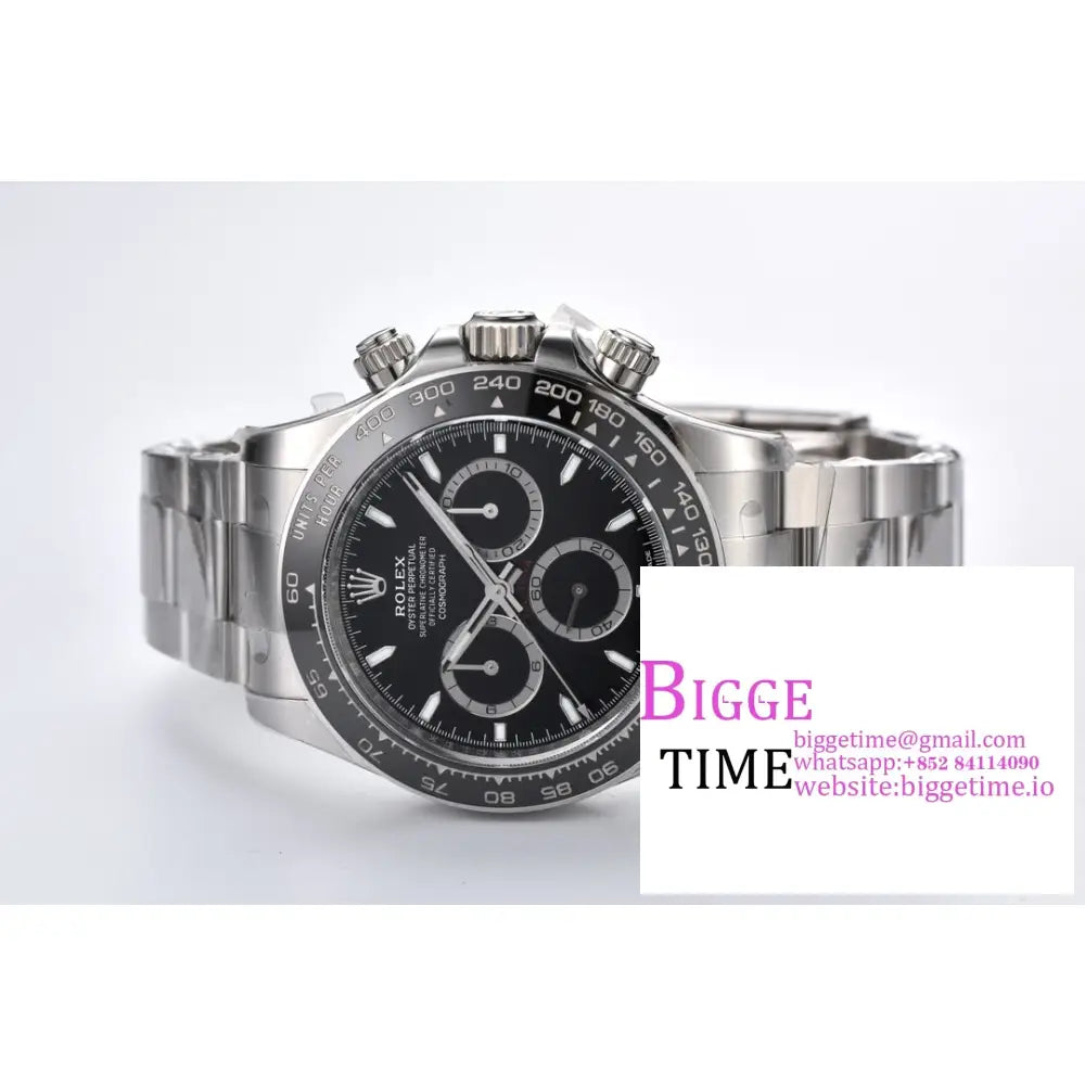 Daytona 126500 Ceramic Bezel Black Dial Ss Bracelet Clean Factory Cf Sa4131 Rolex
