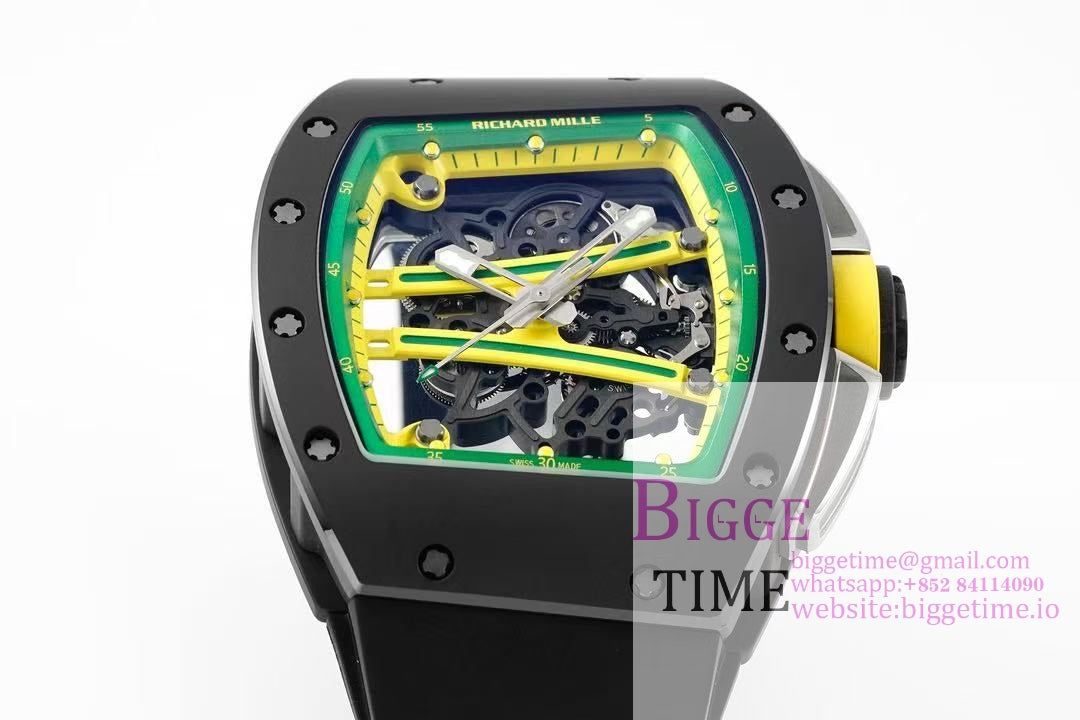 RM061 Black Ceramic ZF 1:1 Best Edition On Black Rubber Strap RMUL2
