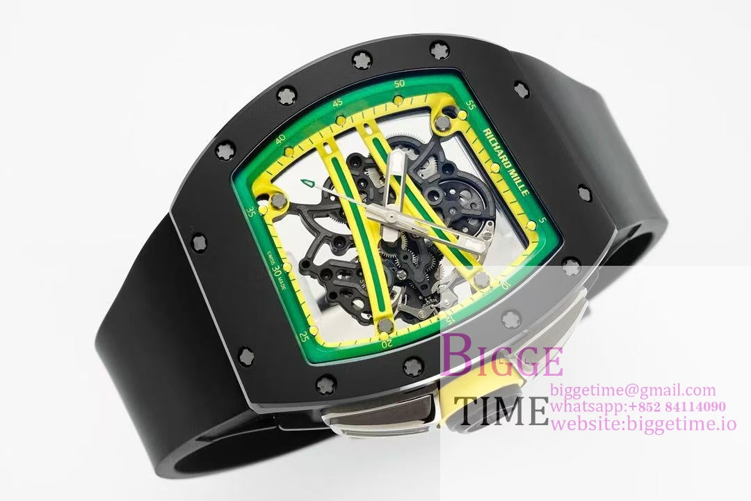 RM061 Black Ceramic ZF 1:1 Best Edition On Black Rubber Strap RMUL2