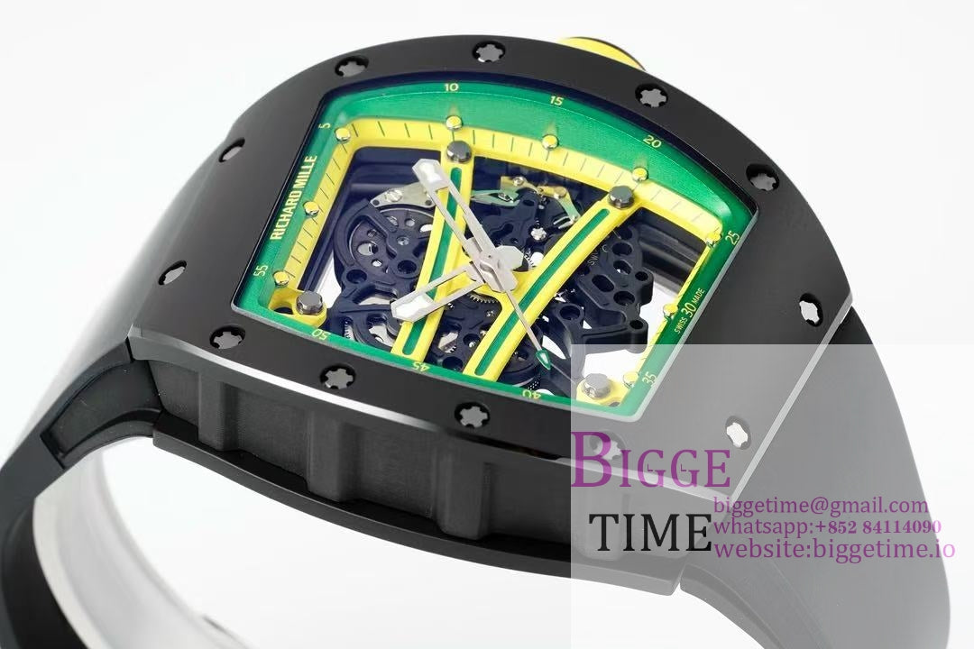 RM061 Black Ceramic ZF 1:1 Best Edition On Black Rubber Strap RMUL2