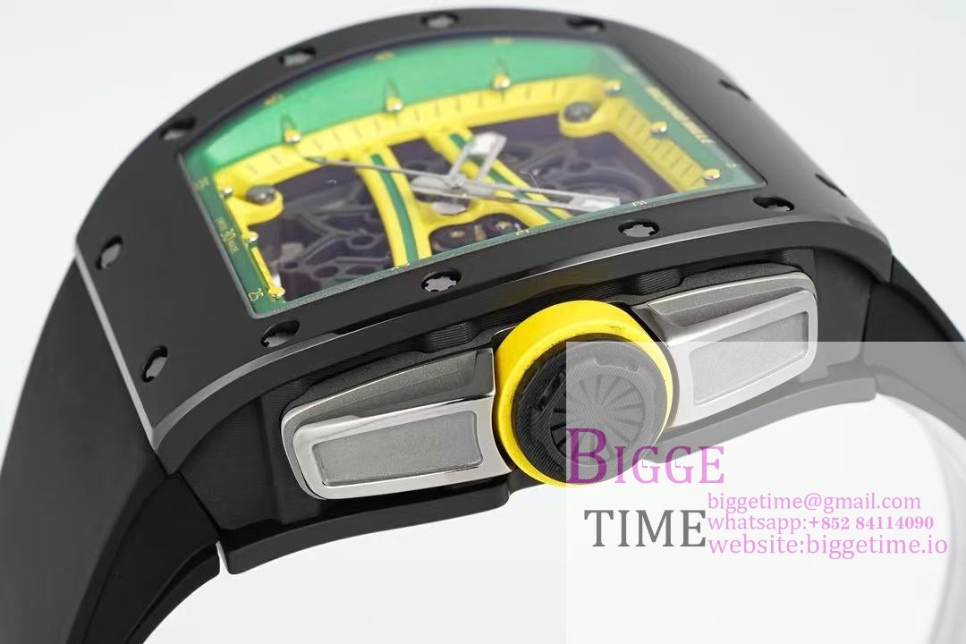 RM061 Black Ceramic ZF 1:1 Best Edition On Black Rubber Strap RMUL2