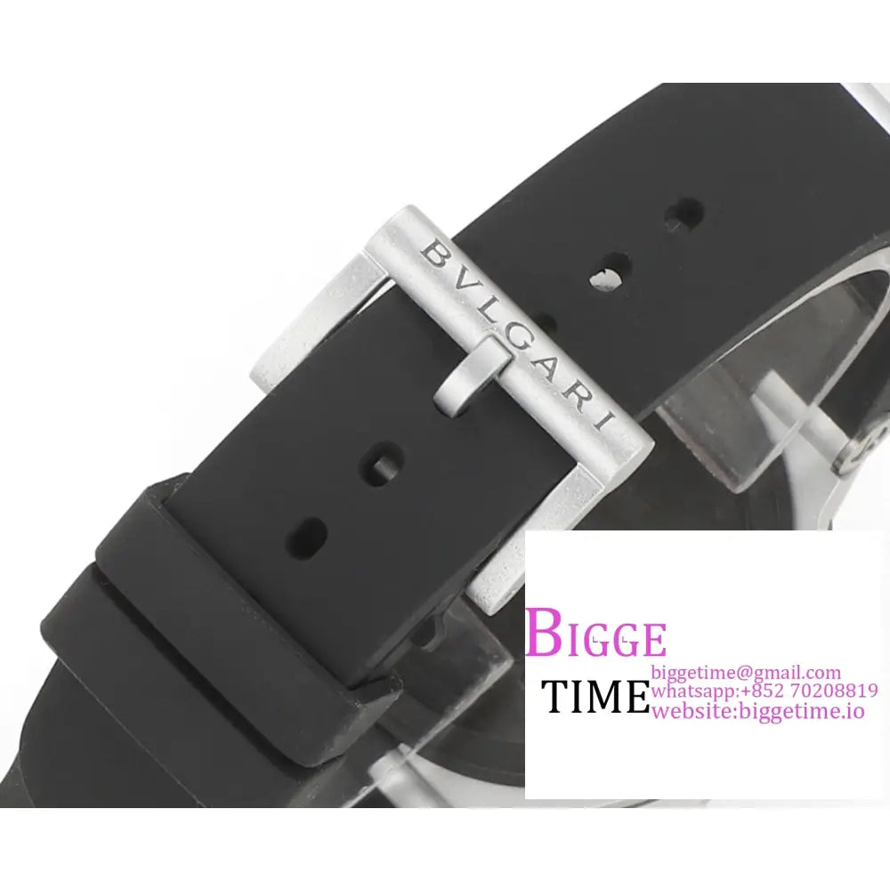 Aluminium 40Mm Black Dial Rubber Strap Bvf A2892 Bvlgari