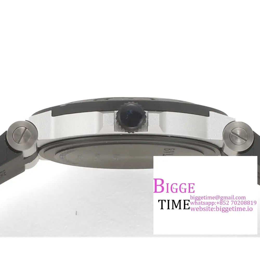 Aluminium 40Mm Black Dial Rubber Strap Bvf A2892 Bvlgari