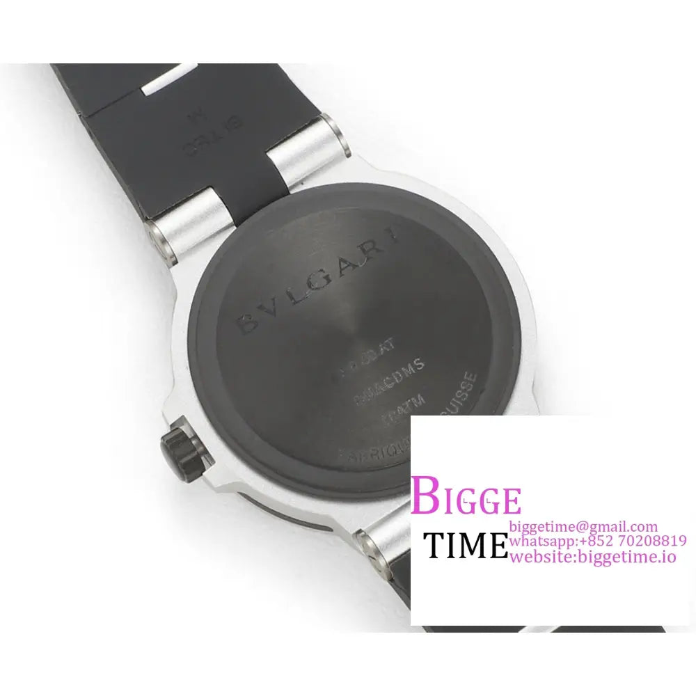 Aluminium 40Mm Black Dial Rubber Strap Bvf A2892 Bvlgari