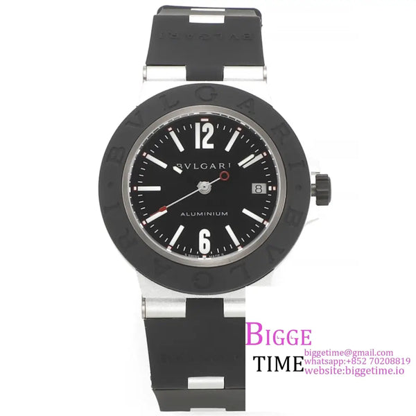 Aluminium 40Mm Black Dial Rubber Strap Bvf A2892 Option1 Bvlgari