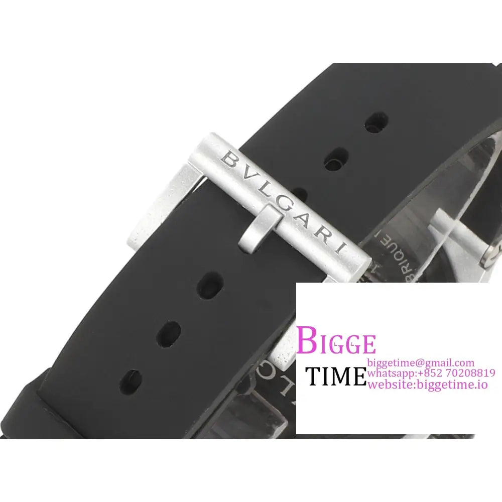 Aluminium 40Mm Steve Aoki White Dial Black Rubber Strap Bvf A2892 Bvlgari