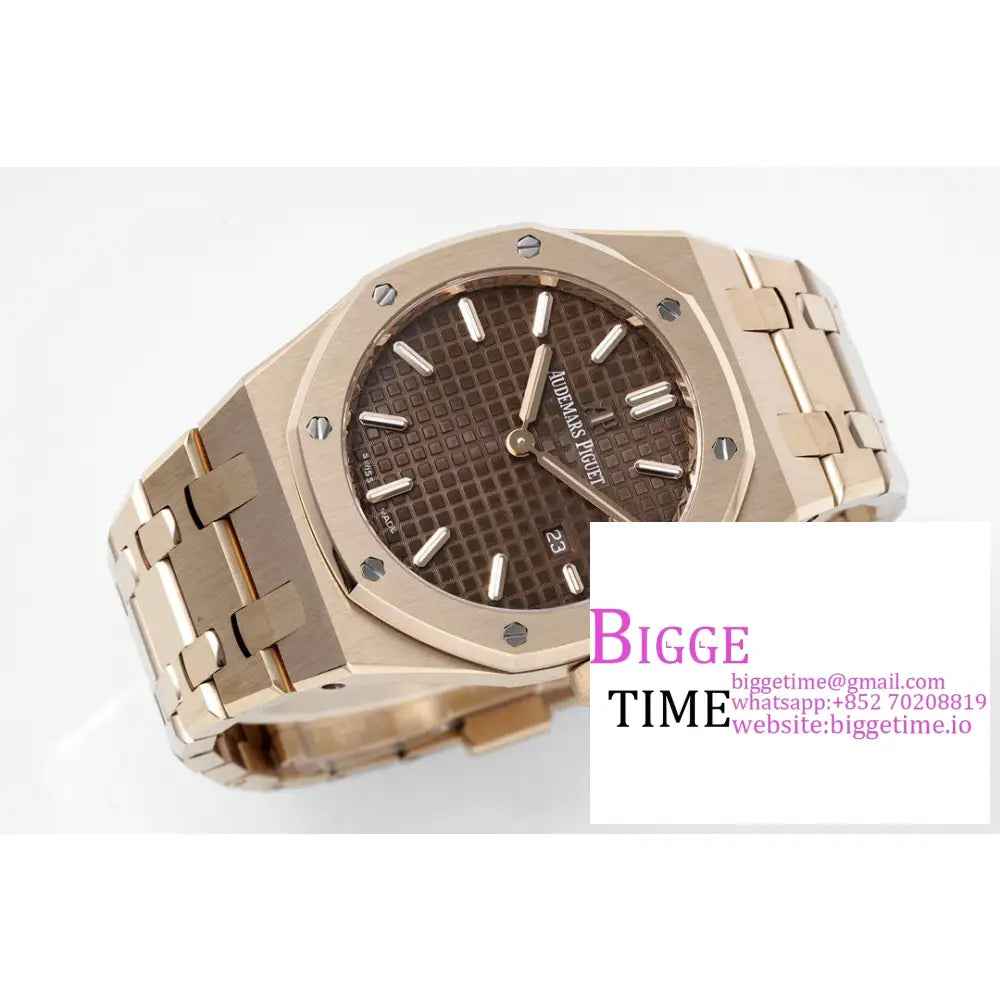 Ap Royal Oak 33Mm 67651 Rg Brown Dial Bracelet Zf Swiss Quartz Audemars Piguet