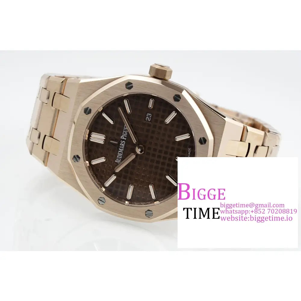 Ap Royal Oak 33Mm 67651 Rg Brown Dial Bracelet Zf Swiss Quartz Audemars Piguet