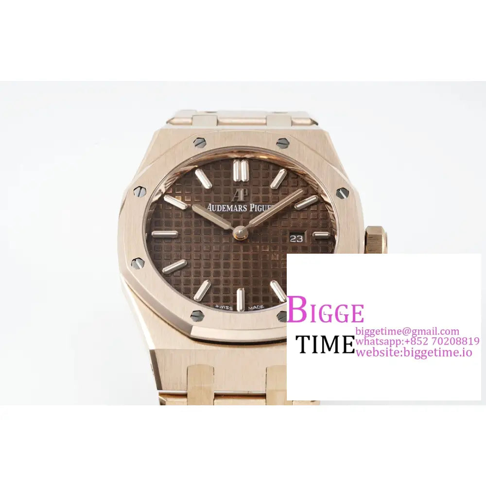 Ap Royal Oak 33Mm 67651 Rg Brown Dial Bracelet Zf Swiss Quartz Audemars Piguet