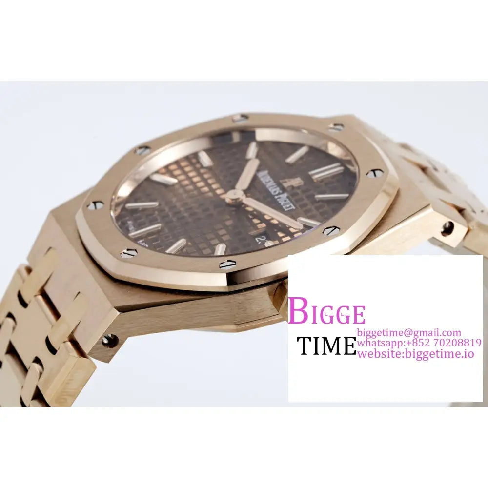 Ap Royal Oak 33Mm 67651 Rg Brown Dial Bracelet Zf Swiss Quartz Audemars Piguet