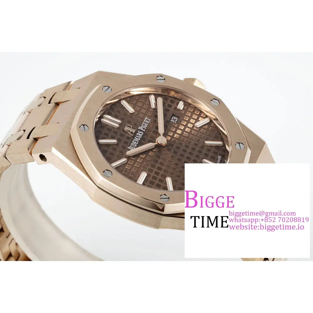 Ap Royal Oak 33Mm 67651 Rg Brown Dial Bracelet Zf Swiss Quartz Audemars Piguet