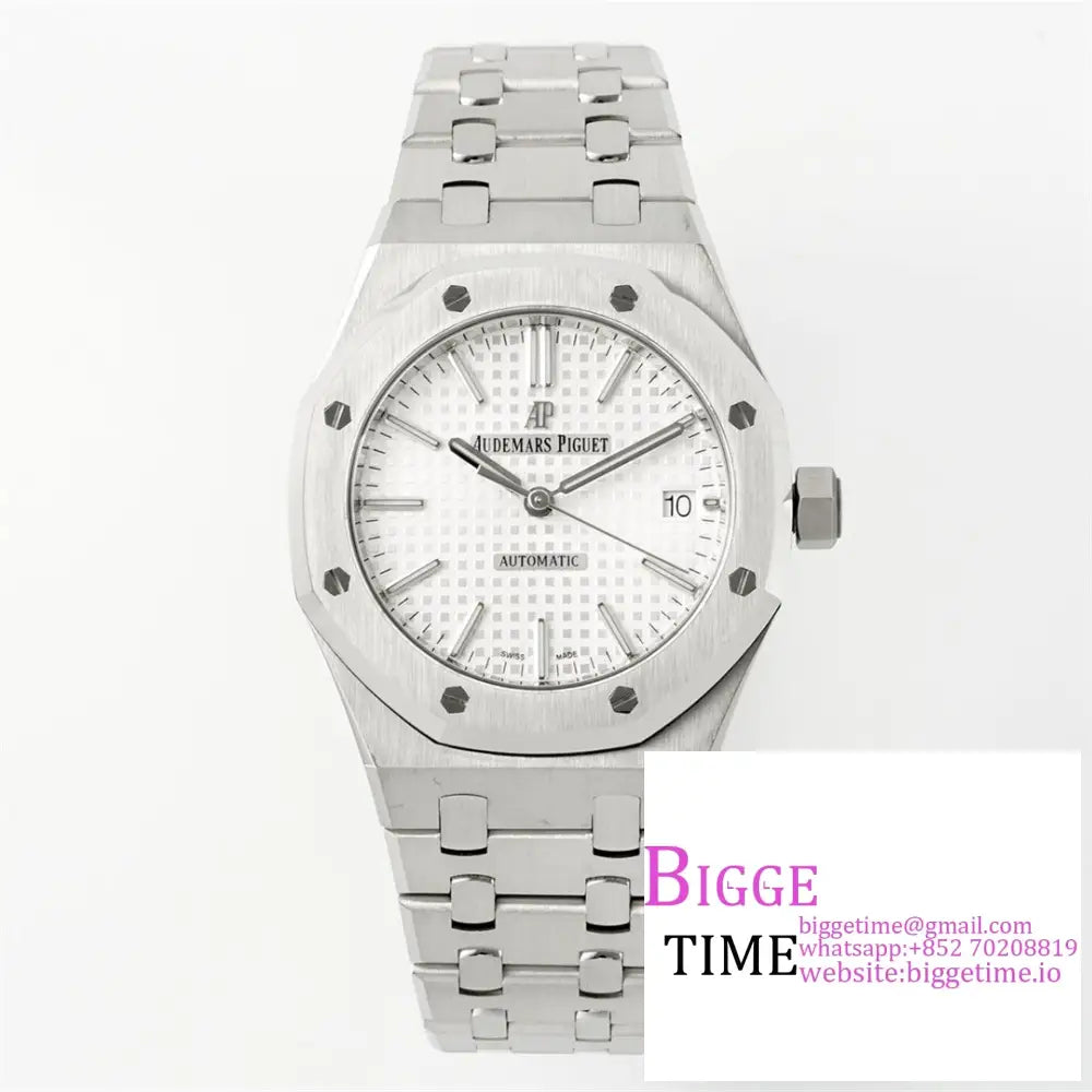 Ap Royal Oak 37Mm 15450 White Dial Ss Bracelet Apsf Sa3120 Option1 Audemars Piguet