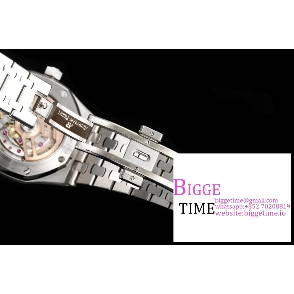 Ap Royal Oak 37Mm 15451 Diamond Bezel Ice Blue Dial Ss Bracelet Apsf A3120 Audemars Piguet