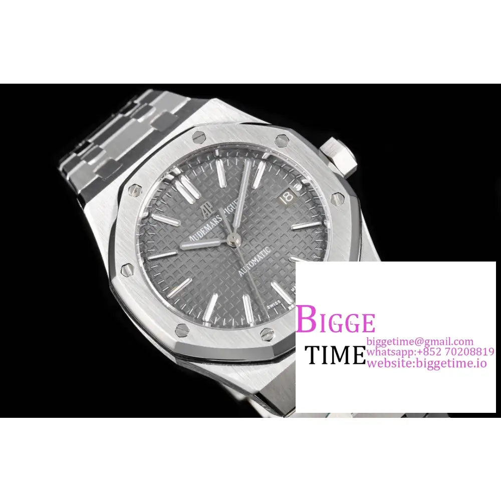 Ap Royal Oak 37Mm 15451 Grey Dial Ss Bracelet Apsf A3120 Audemars Piguet