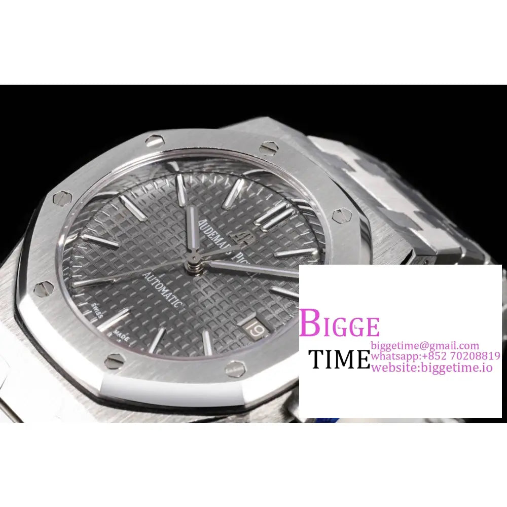 Ap Royal Oak 37Mm 15451 Grey Dial Ss Bracelet Apsf A3120 Audemars Piguet