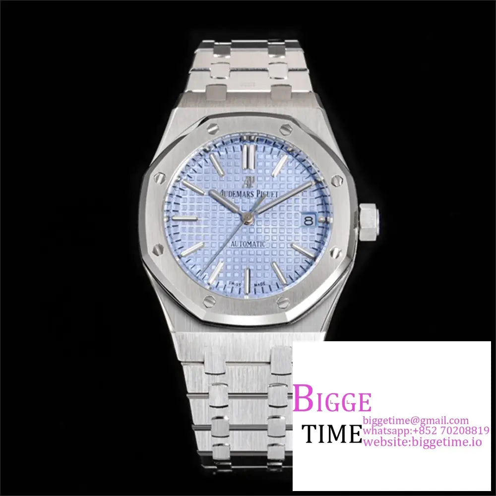 Ap Royal Oak 37Mm 15451 Ice Blue Dial Ss Bracelet Apsf A3120 Option1 Audemars Piguet