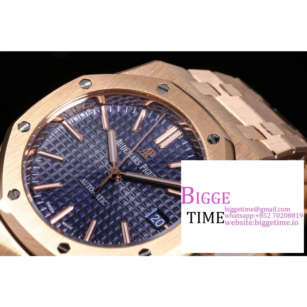 Ap Royal Oak 37Mm 15451 Rg Purple Dial Bracelet Apsf A3120 Audemars Piguet