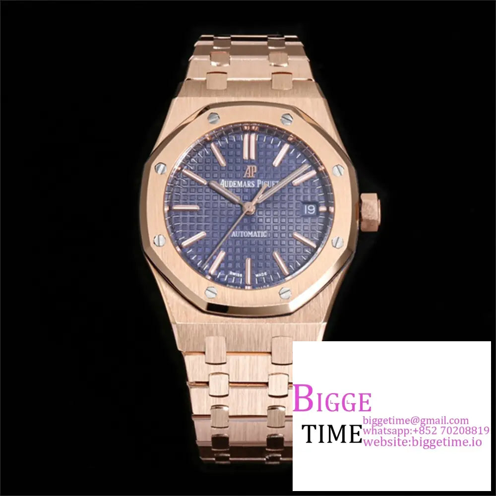 Ap Royal Oak 37Mm 15451 Rg Purple Dial Bracelet Apsf A3120 Option1 Audemars Piguet