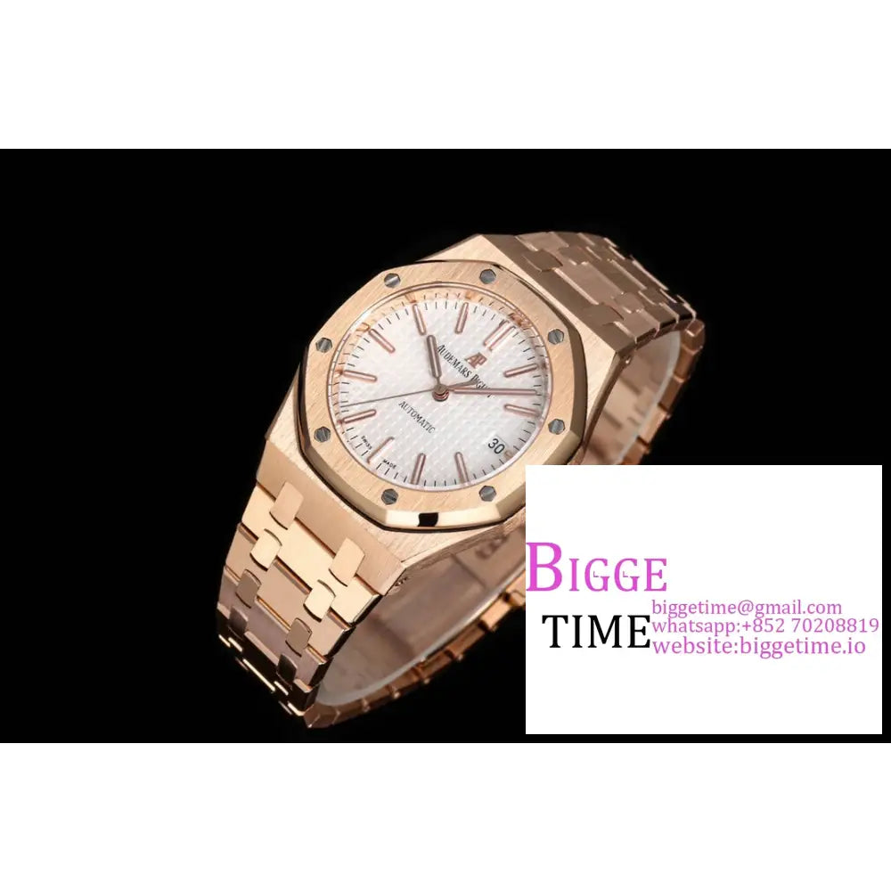 Ap Royal Oak 37Mm 15451 Rg White Dial Bracelet Apsf A3120 Audemars Piguet