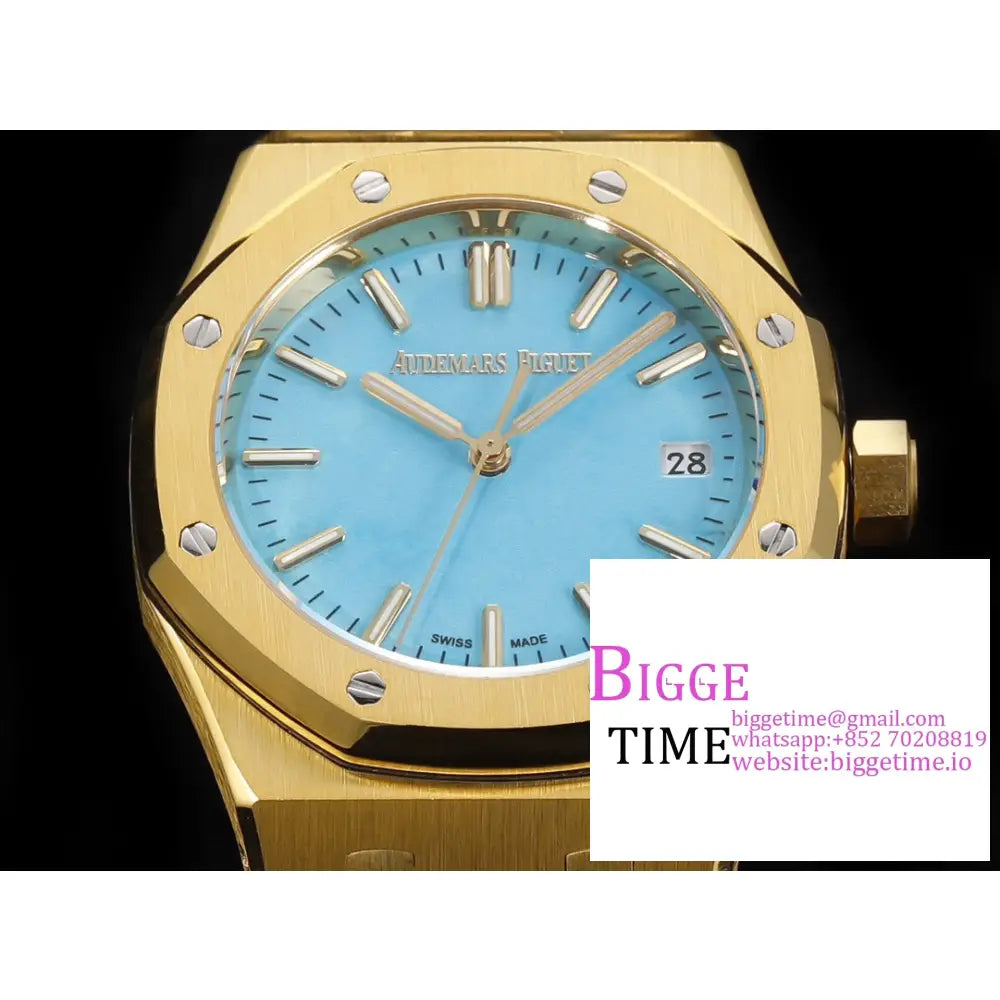 Ap Royal Oak 37Mm 15451 Yg Ice Blue Dial Bracelet Apsf A3120 Audemars Piguet