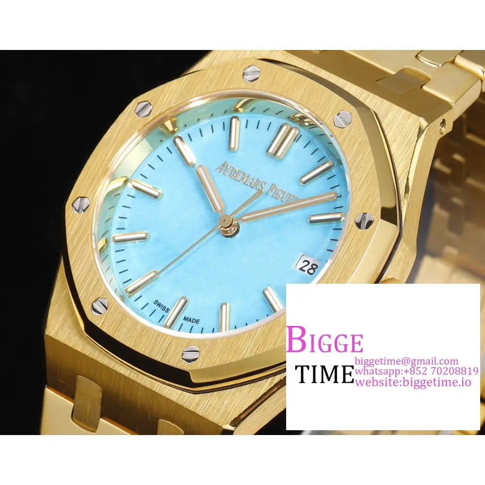 Ap Royal Oak 37Mm 15451 Yg Ice Blue Dial Bracelet Apsf A3120 Audemars Piguet