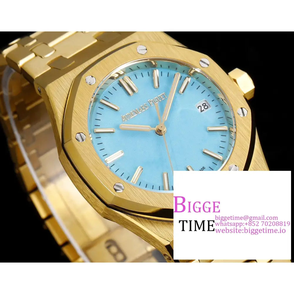 Ap Royal Oak 37Mm 15451 Yg Ice Blue Dial Bracelet Apsf A3120 Audemars Piguet