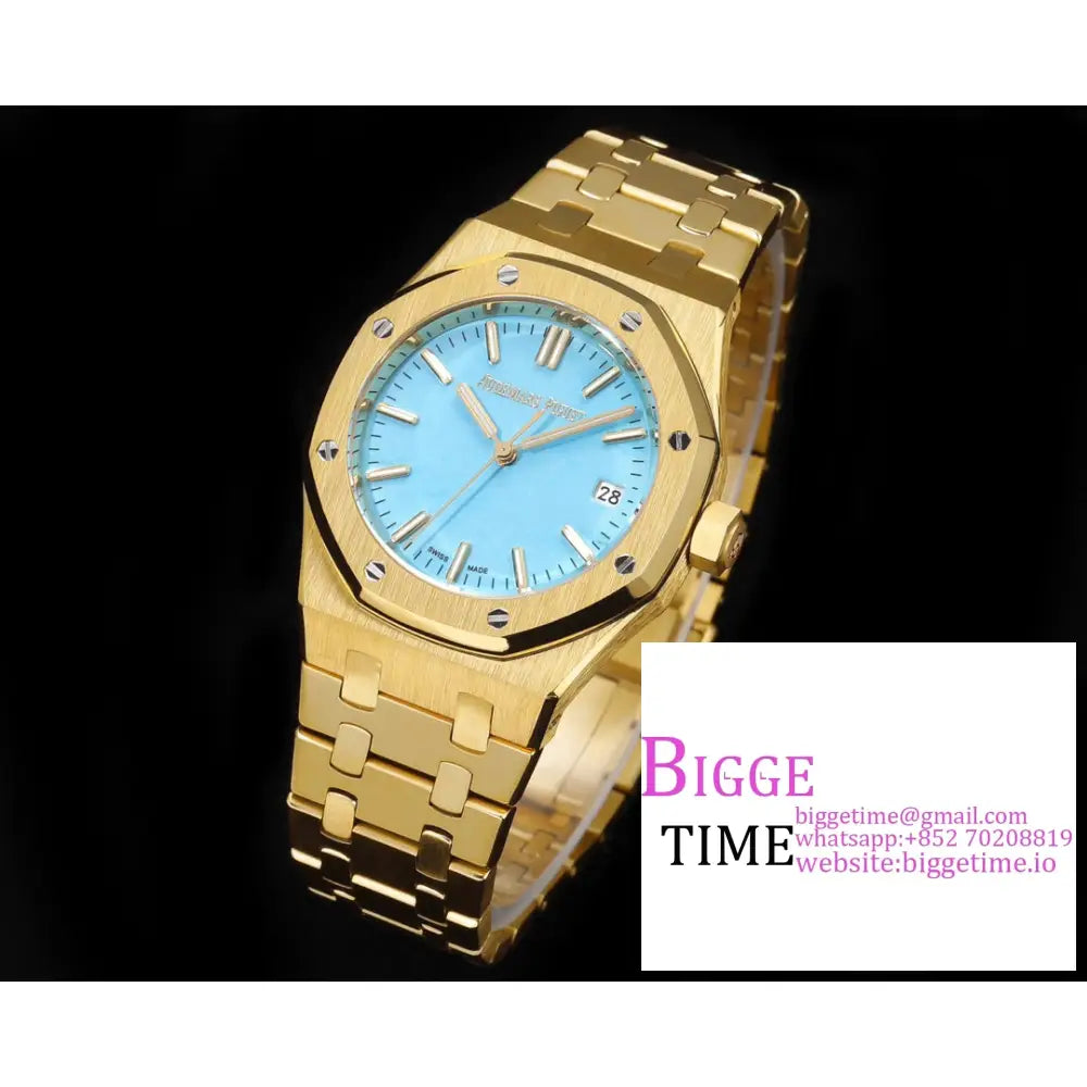 Ap Royal Oak 37Mm 15451 Yg Ice Blue Dial Bracelet Apsf A3120 Audemars Piguet