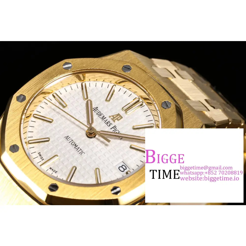 Ap Royal Oak 37Mm 15451 Yg White Dial Bracelet Apsf A3120 Audemars Piguet