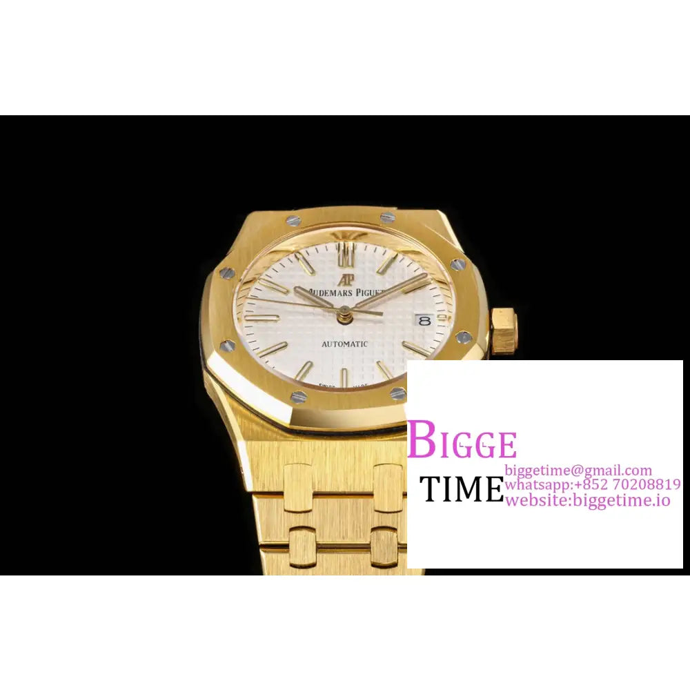 Ap Royal Oak 37Mm 15451 Yg White Dial Bracelet Apsf A3120 Audemars Piguet