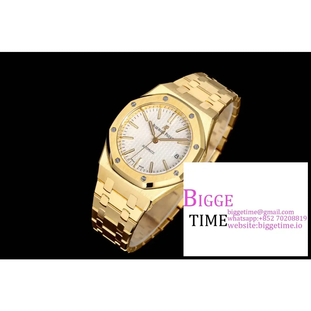 Ap Royal Oak 37Mm 15451 Yg White Dial Bracelet Apsf A3120 Audemars Piguet