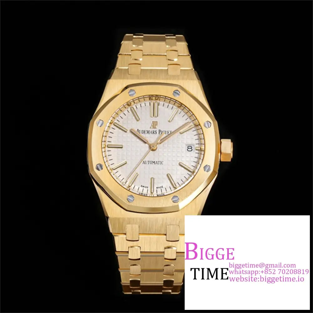 Ap Royal Oak 37Mm 15451 Yg White Dial Bracelet Apsf A3120 Option1 Audemars Piguet