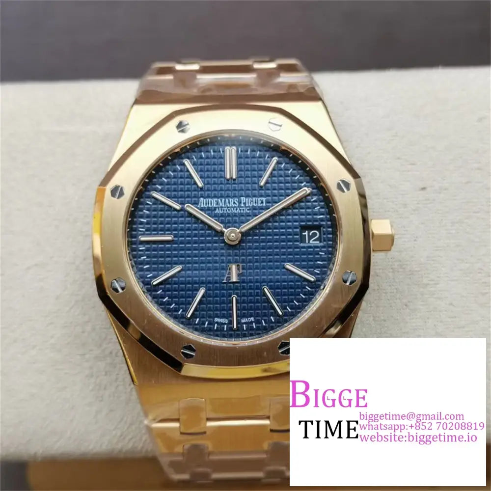 Ap Royal Oak 39Mm 15202 Rg Blue Dial Bracelet Zf A2121 Option1 Audemars Piguet