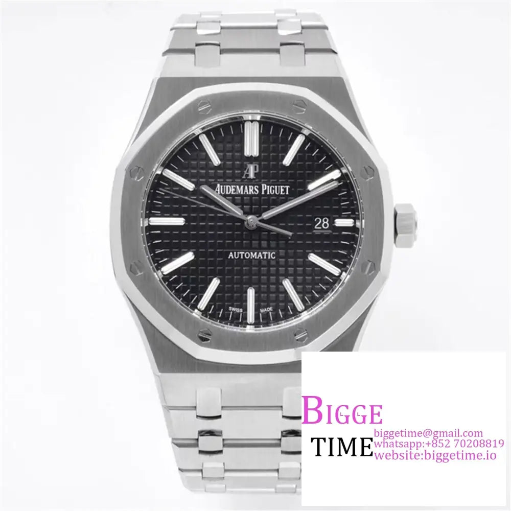 Ap Royal Oak 41Mm 15400 Black Dial Ss Bracelet Zf A3120 Option1 Audemars Piguet