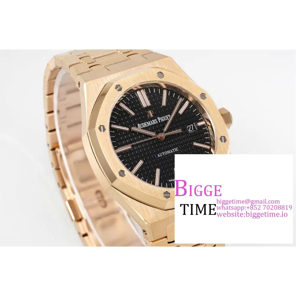 Ap Royal Oak 41Mm 15400 Rg Black Dial Bracelet Apsf A3120 Audemars Piguet