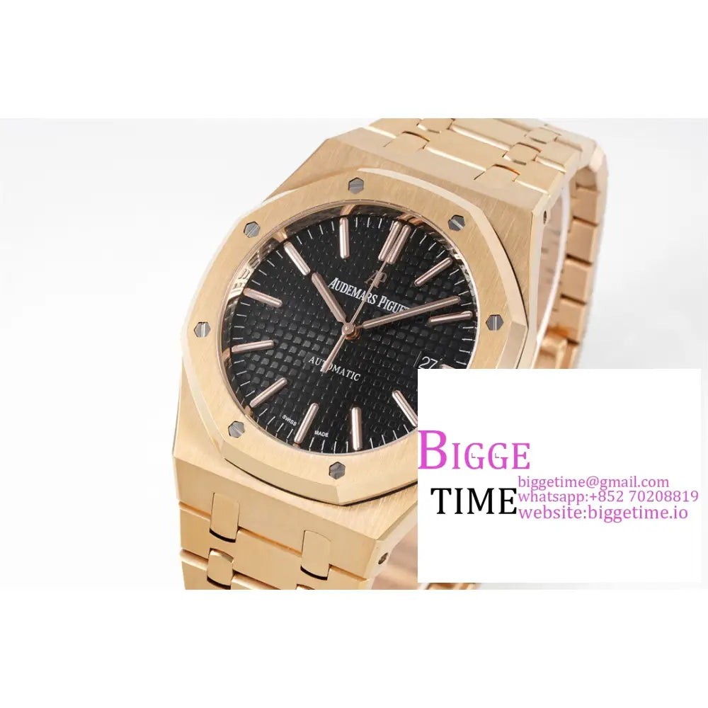 Ap Royal Oak 41Mm 15400 Rg Black Dial Bracelet Apsf A3120 Audemars Piguet