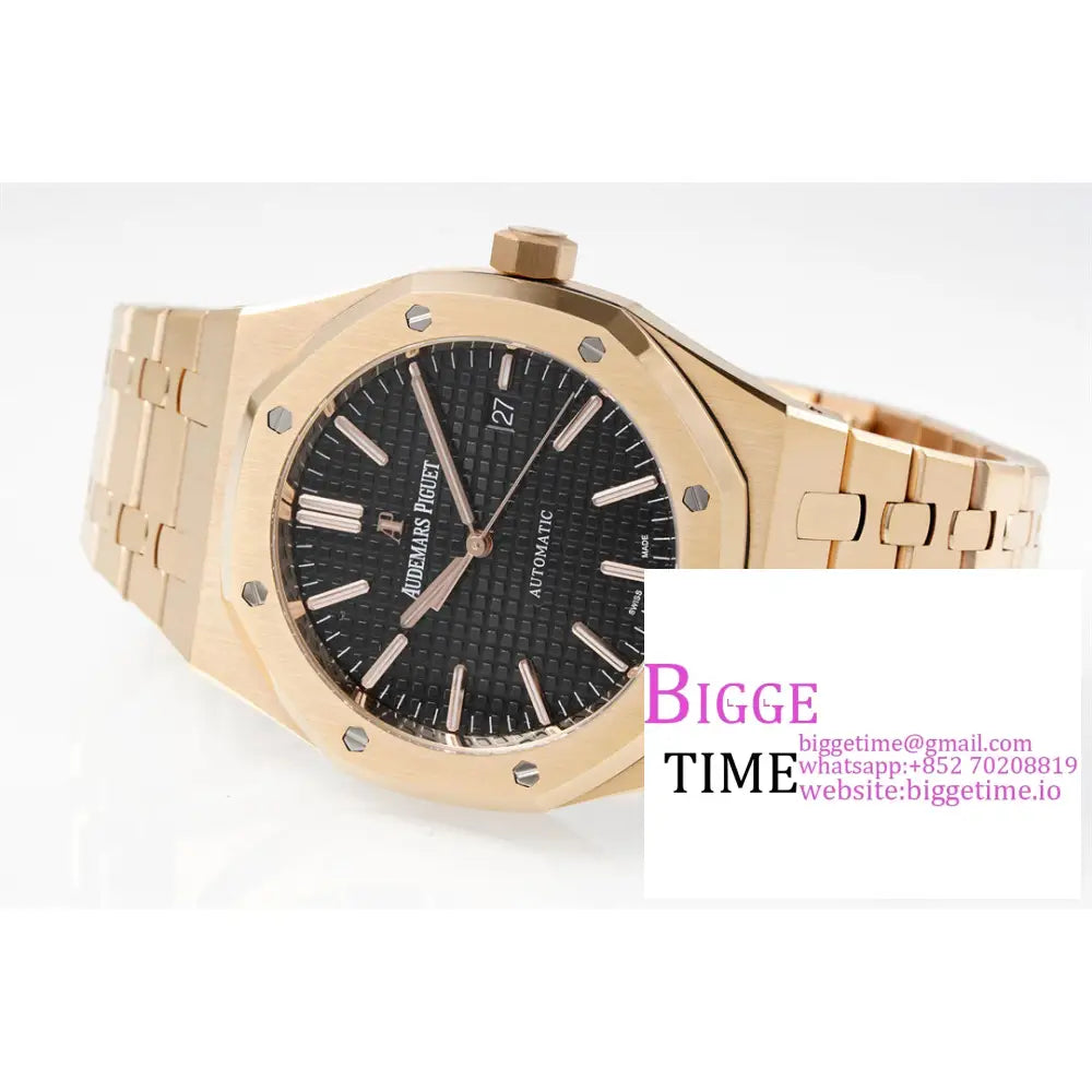 Ap Royal Oak 41Mm 15400 Rg Black Dial Bracelet Apsf A3120 Audemars Piguet