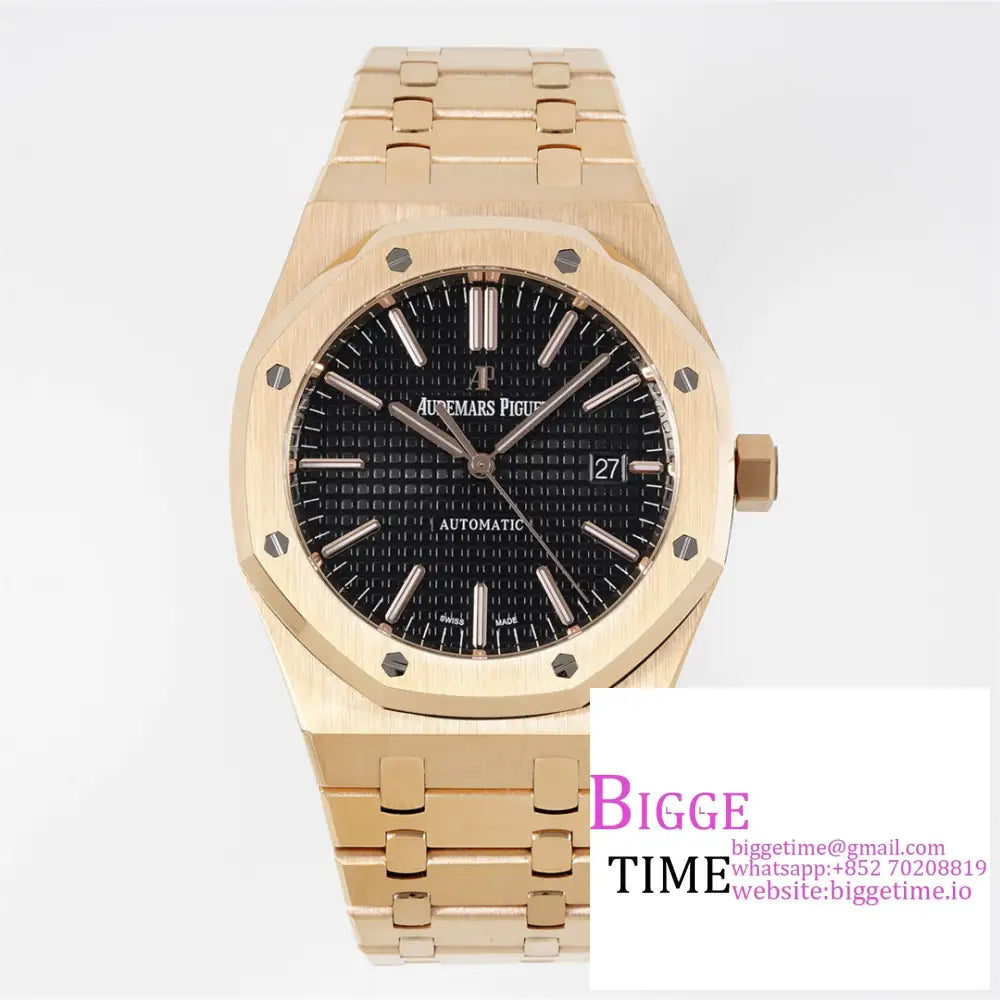 Ap Royal Oak 41Mm 15400 Rg Black Dial Bracelet Apsf A3120 Option1 Audemars Piguet