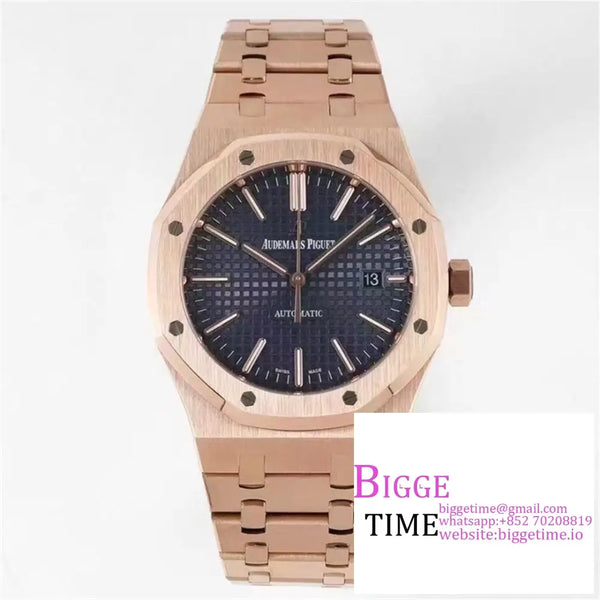 Ap Royal Oak 41Mm 15400 Rg Black Dial Bracelet Zf A3120 Option1 Audemars Piguet