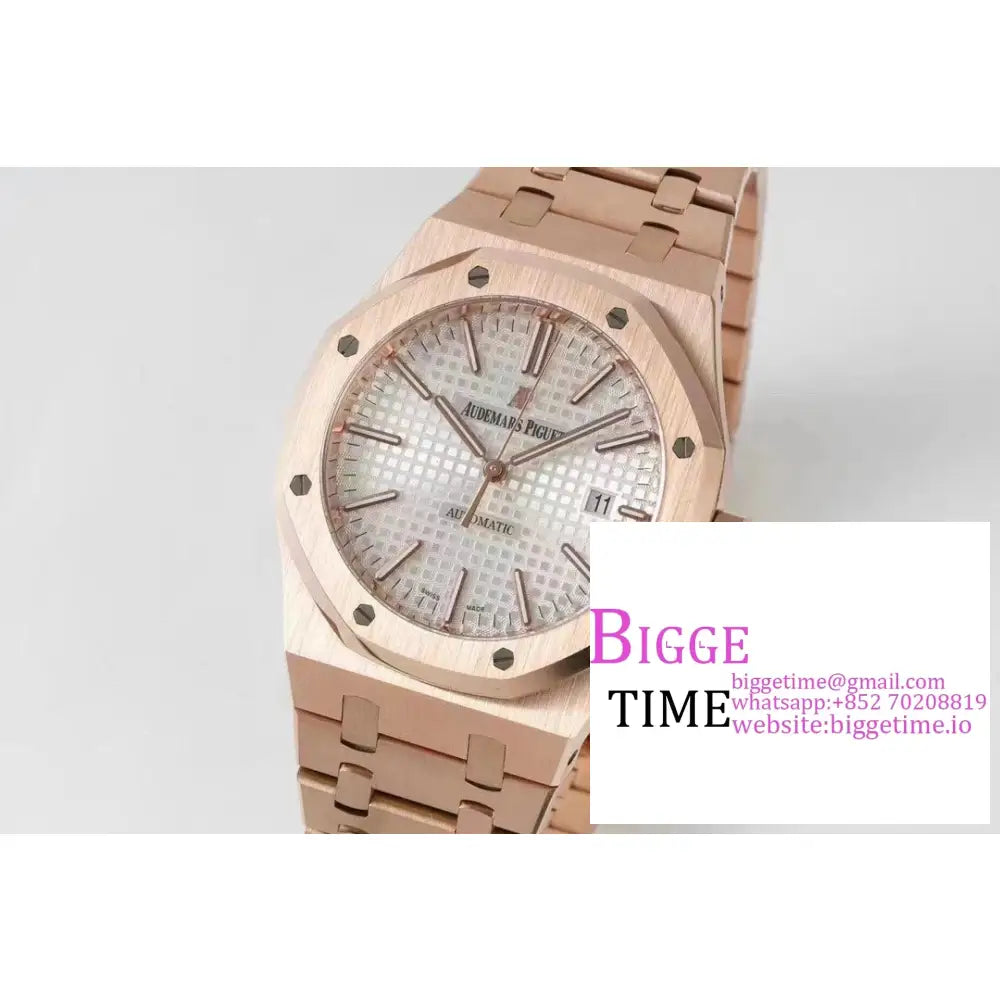 Ap Royal Oak 41Mm 15400 Rg White Dial Bracelet Zf A3120 Audemars Piguet