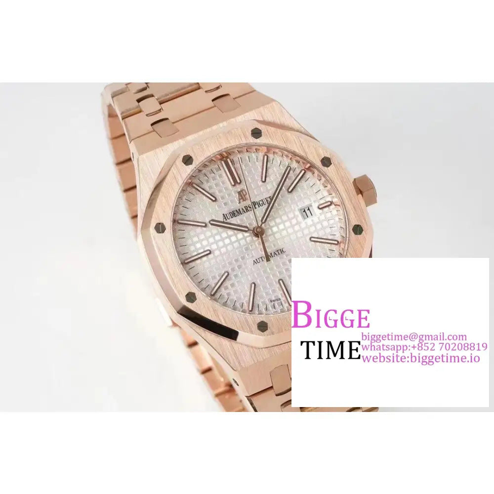 Ap Royal Oak 41Mm 15400 Rg White Dial Bracelet Zf A3120 Audemars Piguet