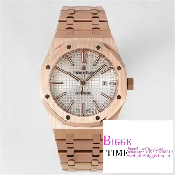 Ap Royal Oak 41Mm 15400 Rg White Dial Bracelet Zf A3120 Option1 Audemars Piguet