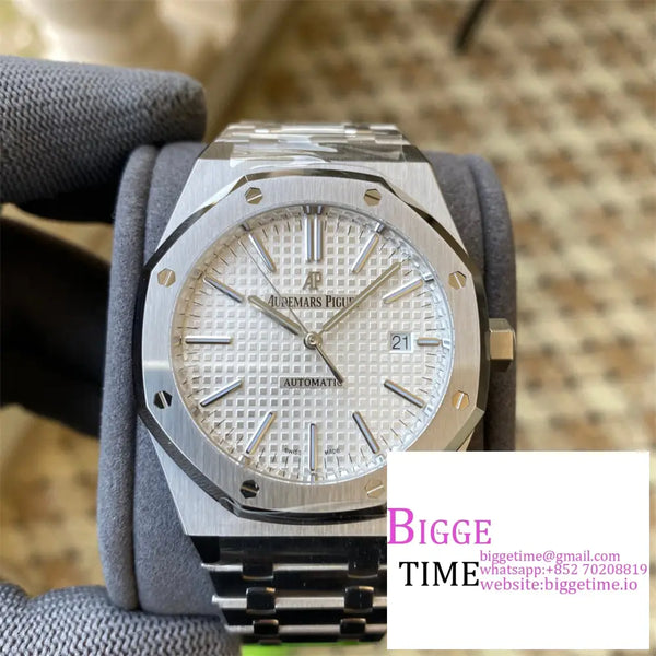 Ap Royal Oak 41Mm 15400 White Dial Ss Bracelet Apsf A3120 Option1 Audemars Piguet