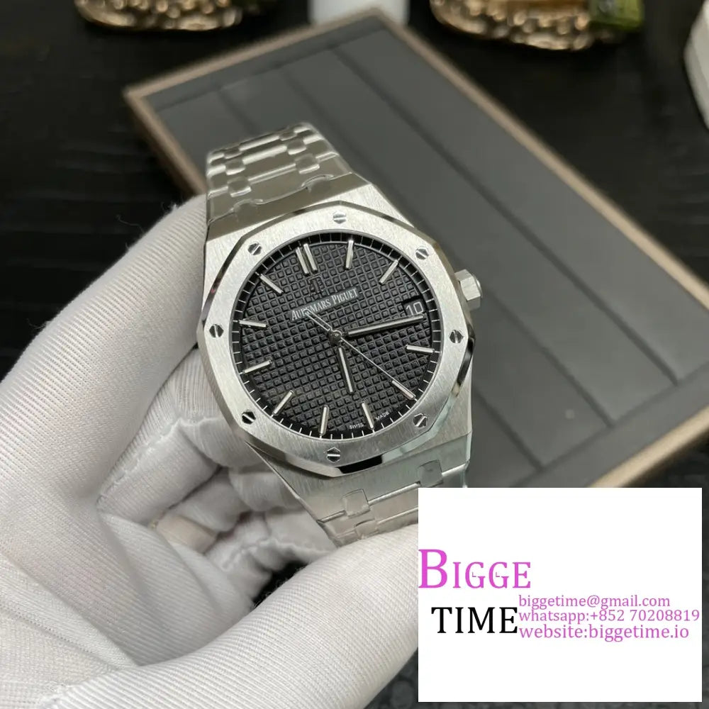 Ap Royal Oak 41Mm 15500 Black Dial Ss Bracelet Zf A4302 Audemars Piguet