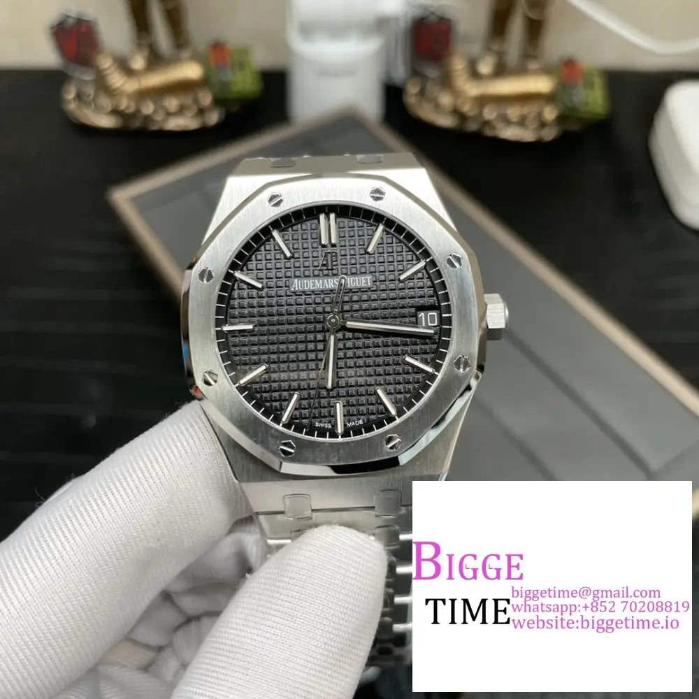 Ap Royal Oak 41Mm 15500 Black Dial Ss Bracelet Zf A4302 Audemars Piguet